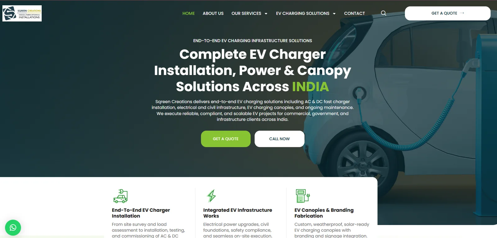 S Green Creations website screenshot